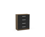 Lynx 4 Drawer Chest- Walnut & Black