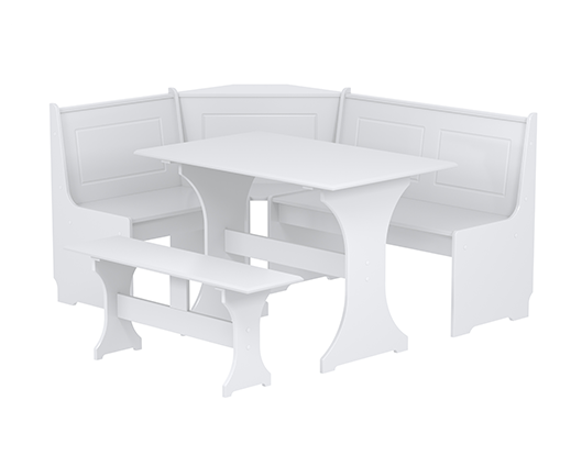 Hemington Corner Dining Set- White