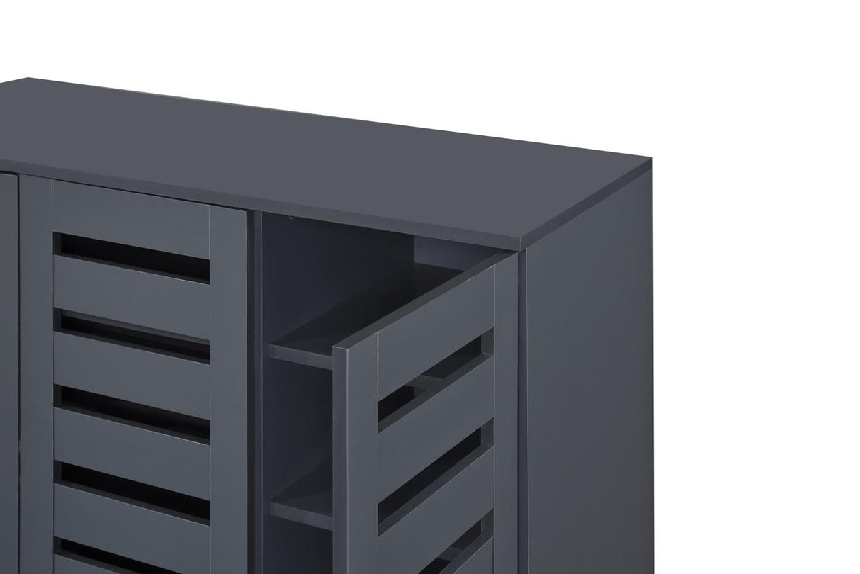 Euston 3 Door Shoe Cabinet - Dark Grey