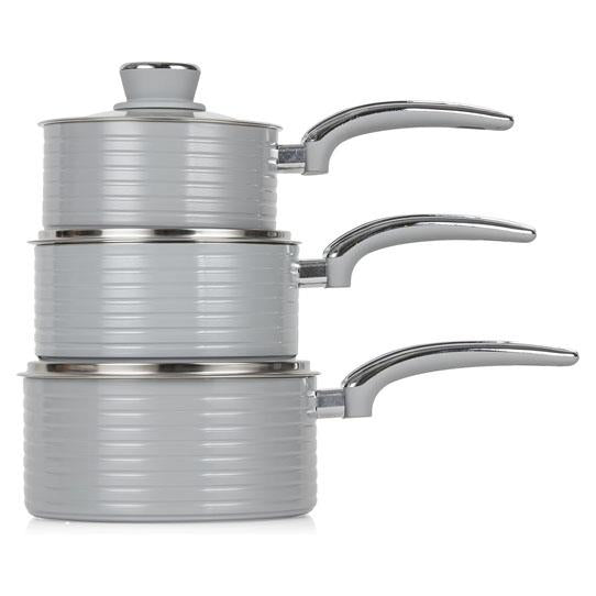 Swan Retro 3 Piece Saucepan Set