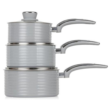 Swan Retro 3 Piece Saucepan Set