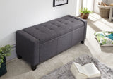 Verona ottoman bench charcoal grey fabric