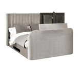 Clara Side Lift Ottoman TV Bed Light Grey - Double