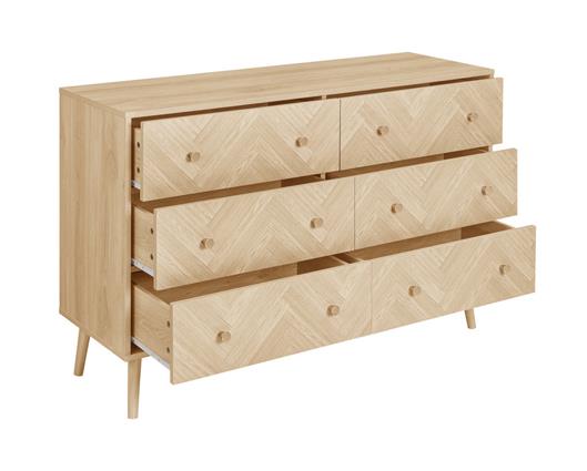 Herringford 6 Drawer Chest Oak