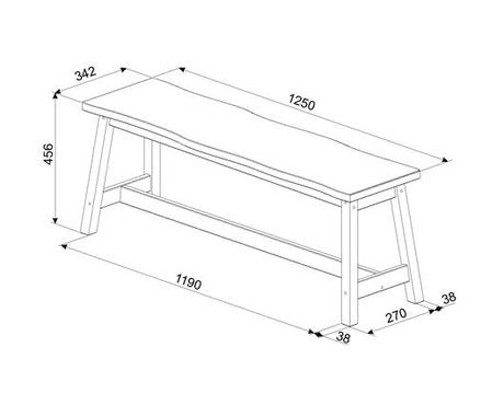 Live edge large dining bench