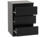 MALVERN 3 DRAWER BEDSIDE X2 - BLACK