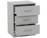 DAKOTA 3 DOOR WARDROBE BEDROOM SET - LIGHT GREY
