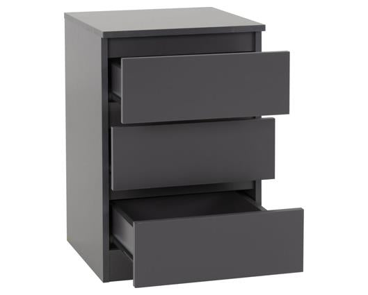 MALVERN 3 DOOR WARDROBE BEDROOM SET - GREY