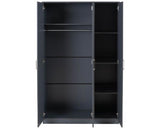 DAKOTA 3 DOOR WARDROBE BEDROOM SET - DARK GREY