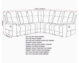 Guildford Corner Recliner Sofa - Grey Fabric
