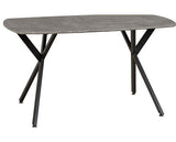 ATHENS RECT & AVERY DINING SET (X4 CHAIRS) - CONCRETE/SAPPHIRE BLUE VELVET