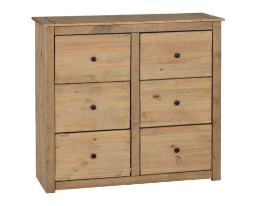 Panama 6 Drawer Chest - Natural Wax