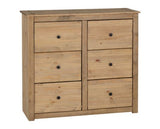 Panama 6 Drawer Chest - Natural Wax