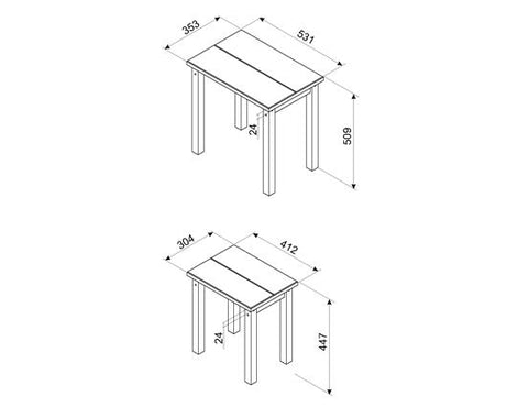 Corona linea nest of 2 tables