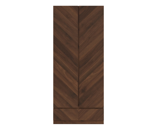 Catania 2 Door 1 Drawer Wardrobe Royal Walnut