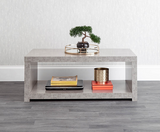 Bloc Coffee Table With Shelf Concrete