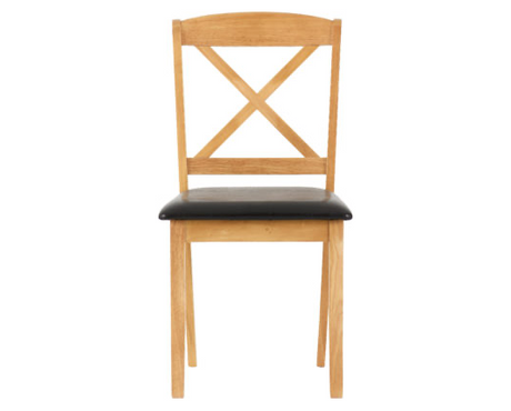 Mason Chair - Oak Varnish/Brown Faux Leather