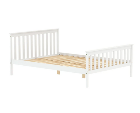 135cm Oxford Pine Bed White