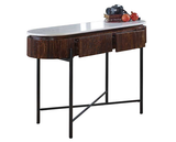 Opal Mango Wood Console Table With Marble Top And Metal Legs