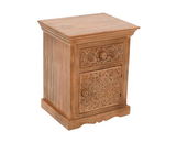 Artwork Mango Wood Bedside Table With Storage