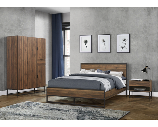 Houston Double Bed - Walnut