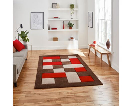 Brooklyn BRK04 Brown/Red - 160 x 220