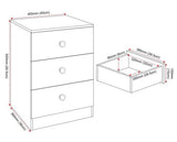 DENVER 2 DOOR WARDROBE BEDROOM SET - GREY GLOSS