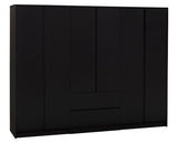 MALVERN 6 DOOR 2 DRAWER WARDROBE - BLACK