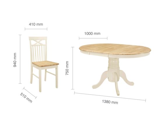Chatsworth Round Extending Dining Table With 6 Chairs