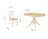 Chatsworth Round Extending Dining Table With 6 Chairs