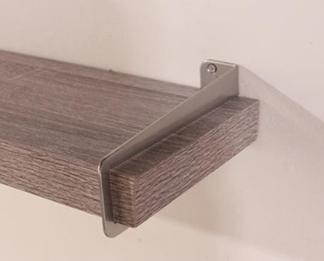 Keer 60cm chunky shelf with slide on metal brackets - grey oak effect