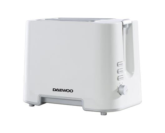 2 Slice White Plastic Toaster with Chrome Band