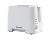 2 Slice White Plastic Toaster with Chrome Band