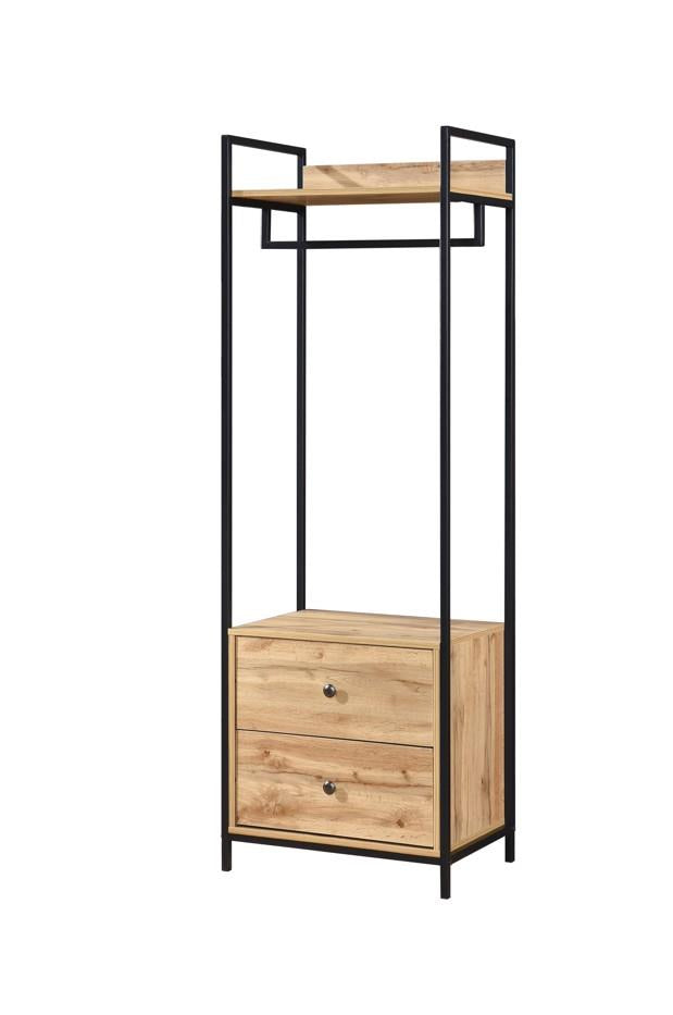 Alva Open Wardrobe 2 Drawers - Wotan Oak