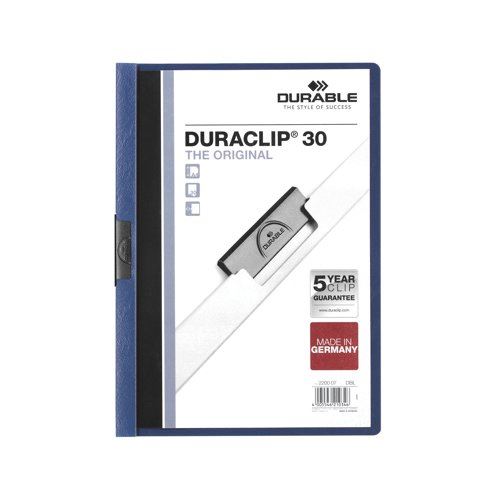 Durable 3mm DURACLIP File A4 Dark Blue (Pack of 25) 2200&#47;07