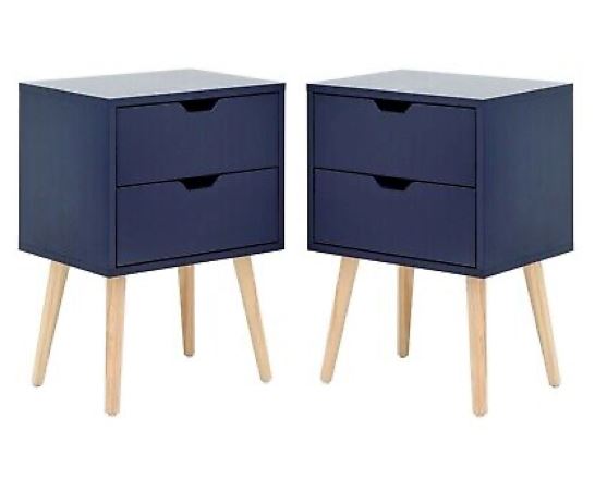 Nyborg Pair Of 2 Drawer Bedsides Nightshadow Blue