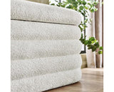 Hailey Ivory Boucle Upholstered Ottoman Storage Bench