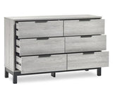 Bali 6 Drawer Wide Chest Grey Oak