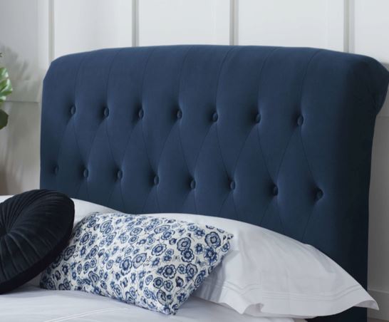 Brompton Small Double Bed - Navy Blue