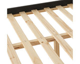 MONACO 4'6" LOW END BED - DARK GREY/OAK EFFECT