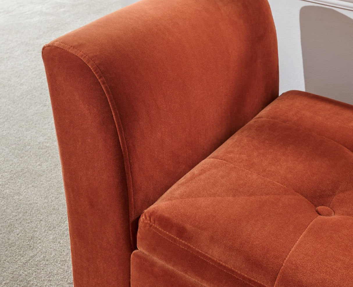 Genoa window seat russet fabric