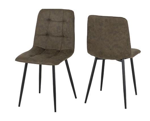 FENTON DINING CHAIR (X2 PER BOX) - OLIVE GREEN SUEDE FABRIC