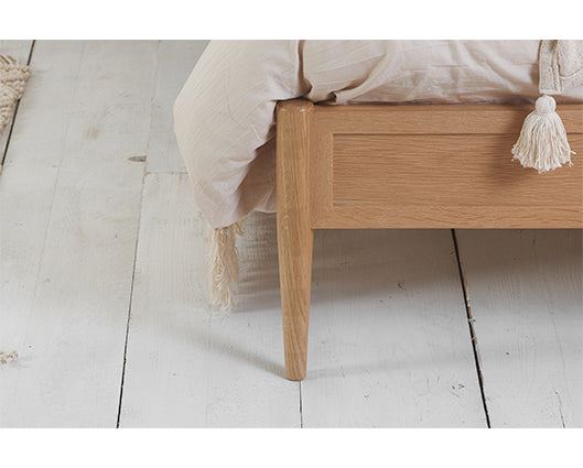 Leonie King Rattan Bed - Oak