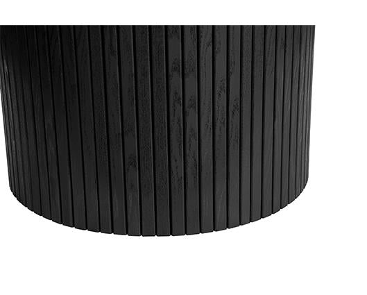 Axel Round Fluted Dining Table with 4 Fabric Chairs - Black