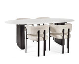 Bolivia Oval Dining Table White & Black