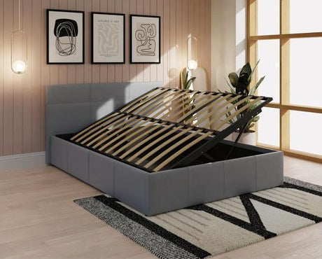 Serena Single Side Lift Ottoman Bed - Grey