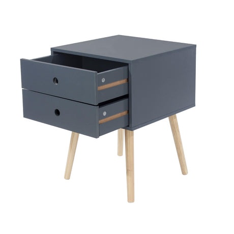 Scandia 2 Drawer Bedside Cabinet-Midnight Blue