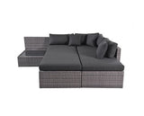 Dark Grey Rattan Grey Cushion 3 Piece Sofa Set