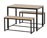 LINCOLN 1+2 DINING BENCH SET - SONOMA OAK EFFECT/BLACK
