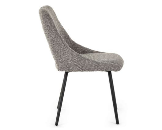 SET OF 2 IRIS BOUCLE DINING CHAIRS - GREY